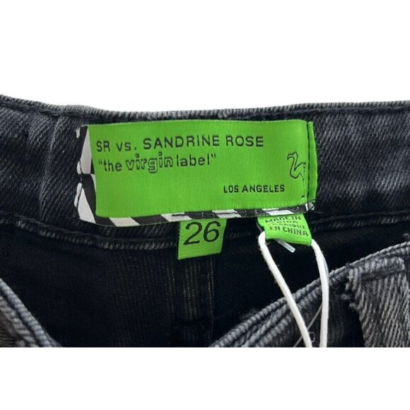 Free People x Sandrine Rose Women's Sz 26 Black Distressed Wide Flare Je… - Picture 5 of 10